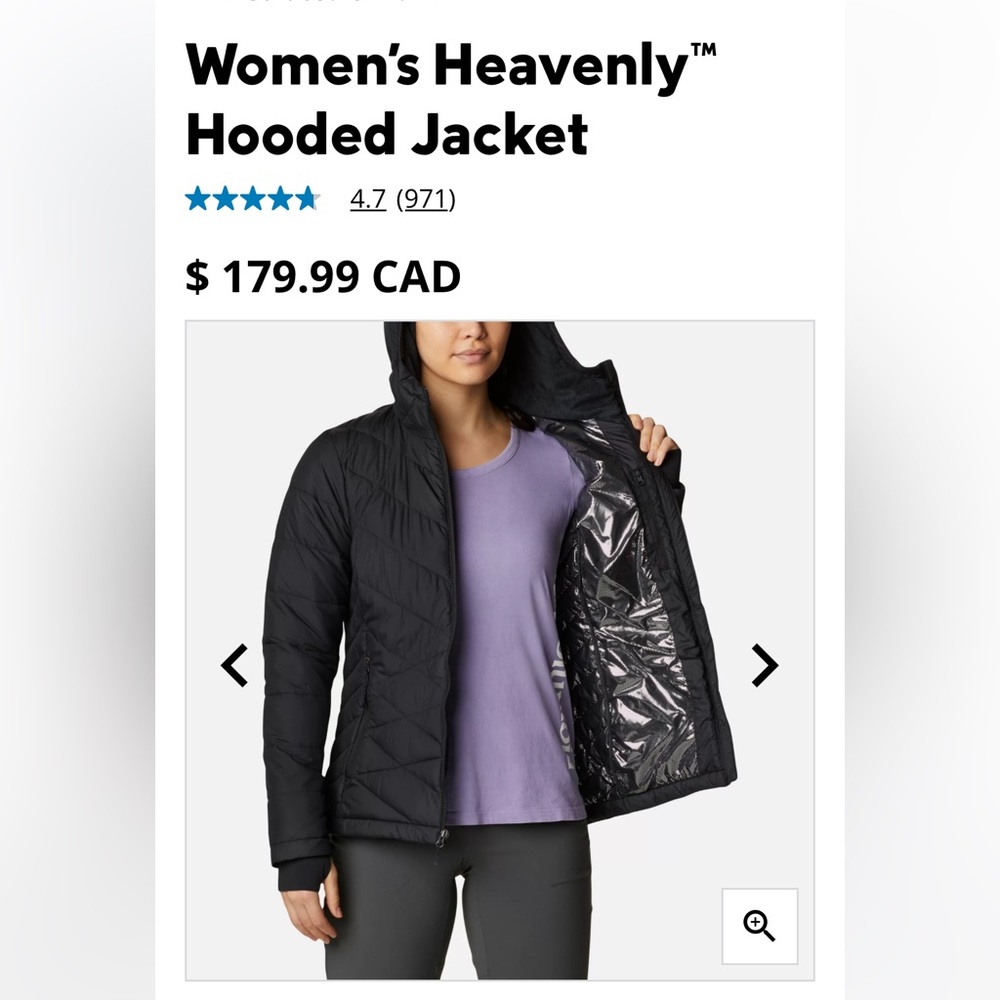 Columbia womens heavenly hooded jacket